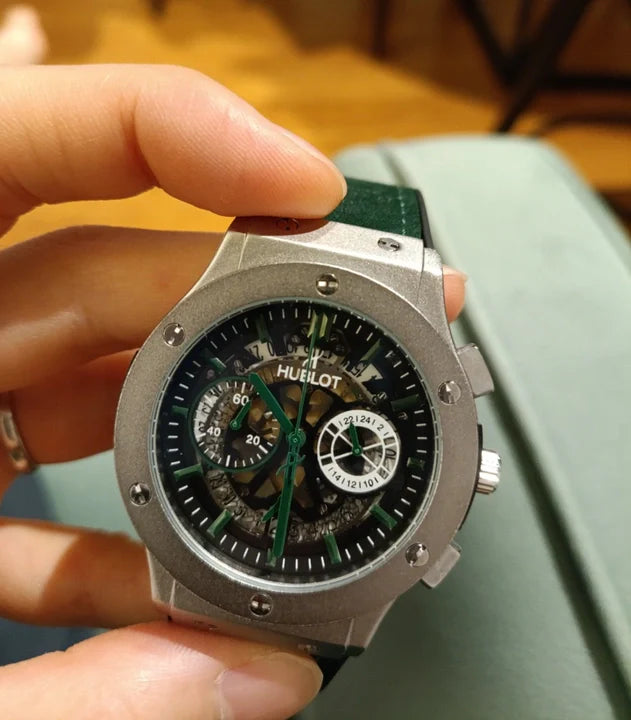 Hublot Classic Fusion Skeleton Chronograph – Green Edition (Men's Luxury Watch)