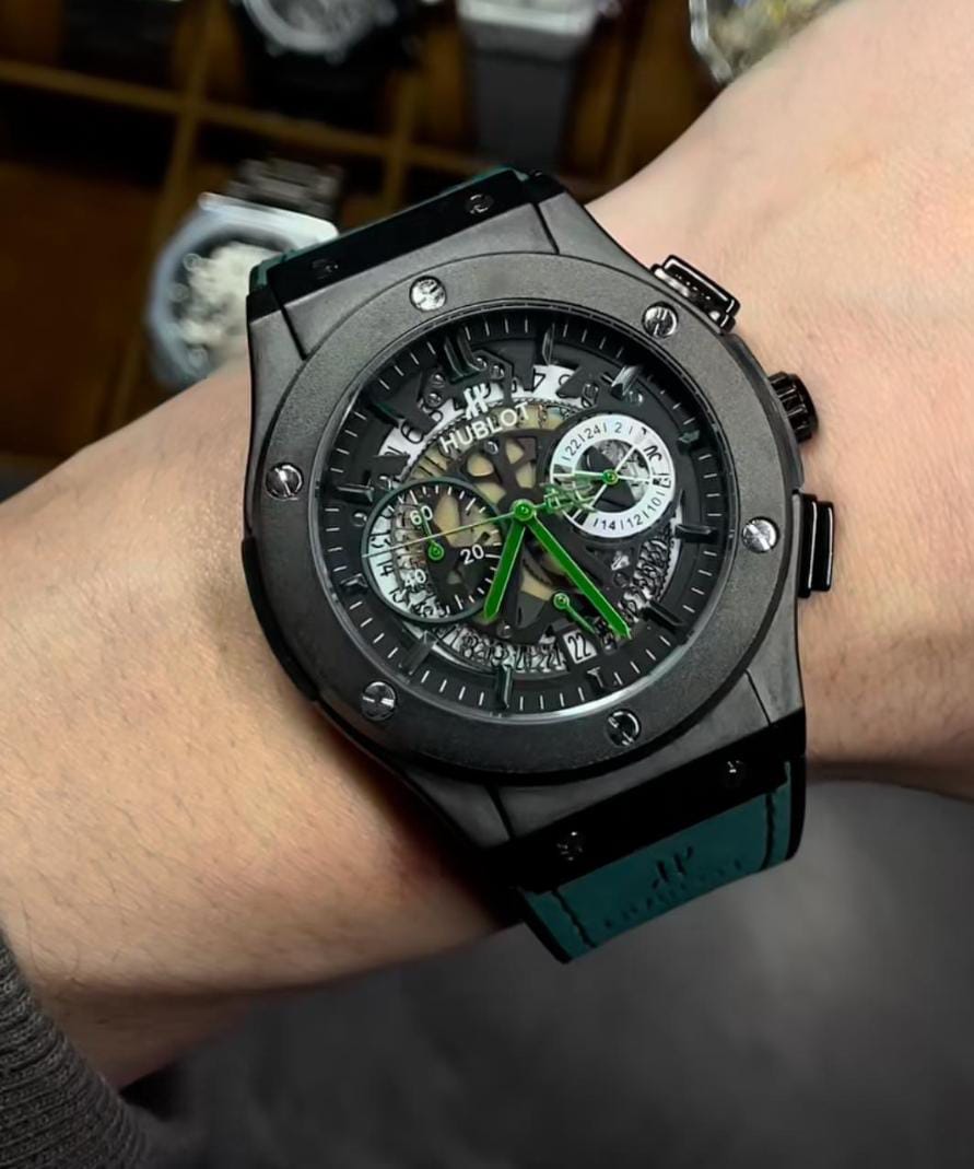 Hublot Classic Fusion Skeleton Chronograph – Green Edition (Men's Luxury Watch)