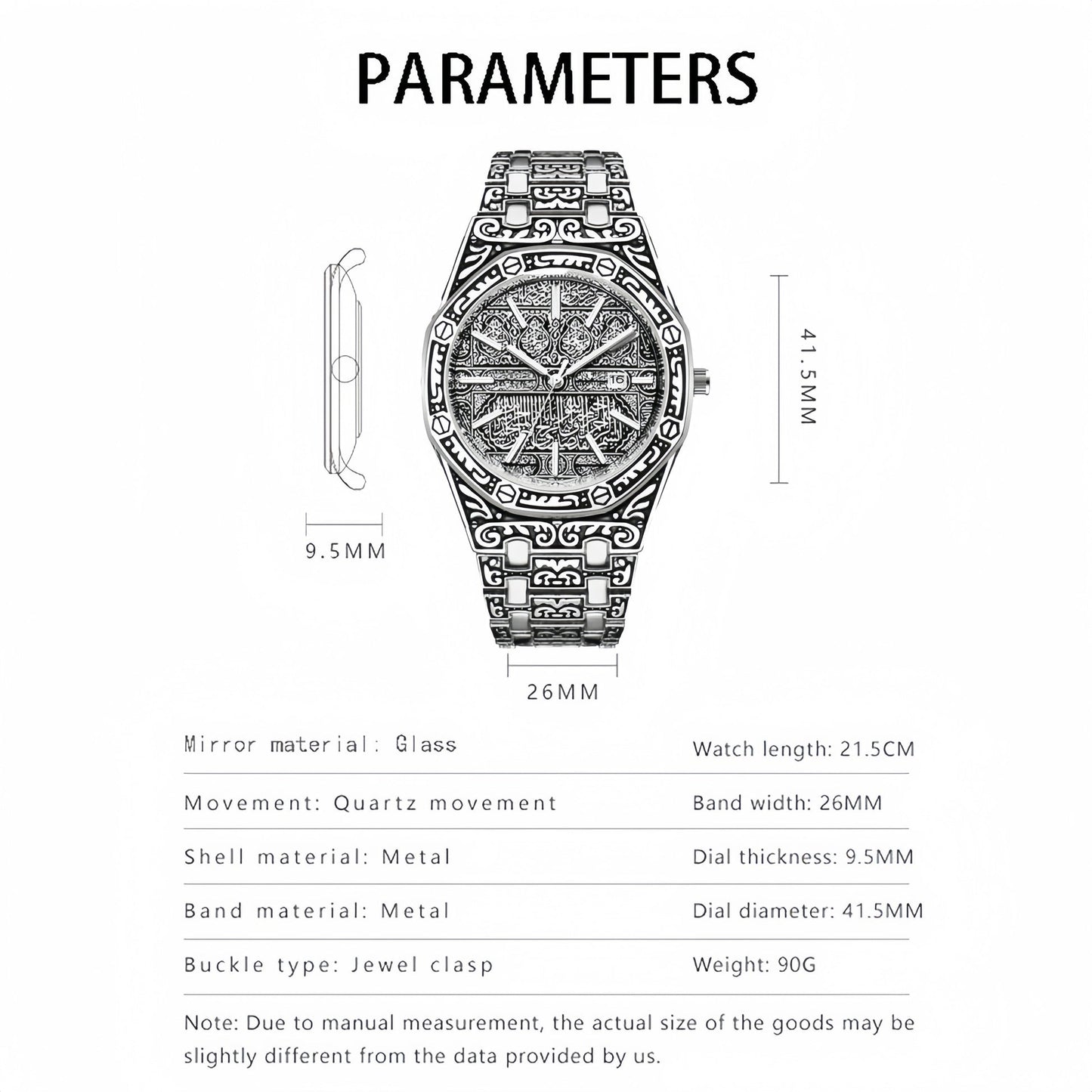 Kiswa Kaba Dial watch-Rubber Bracelet-For Men