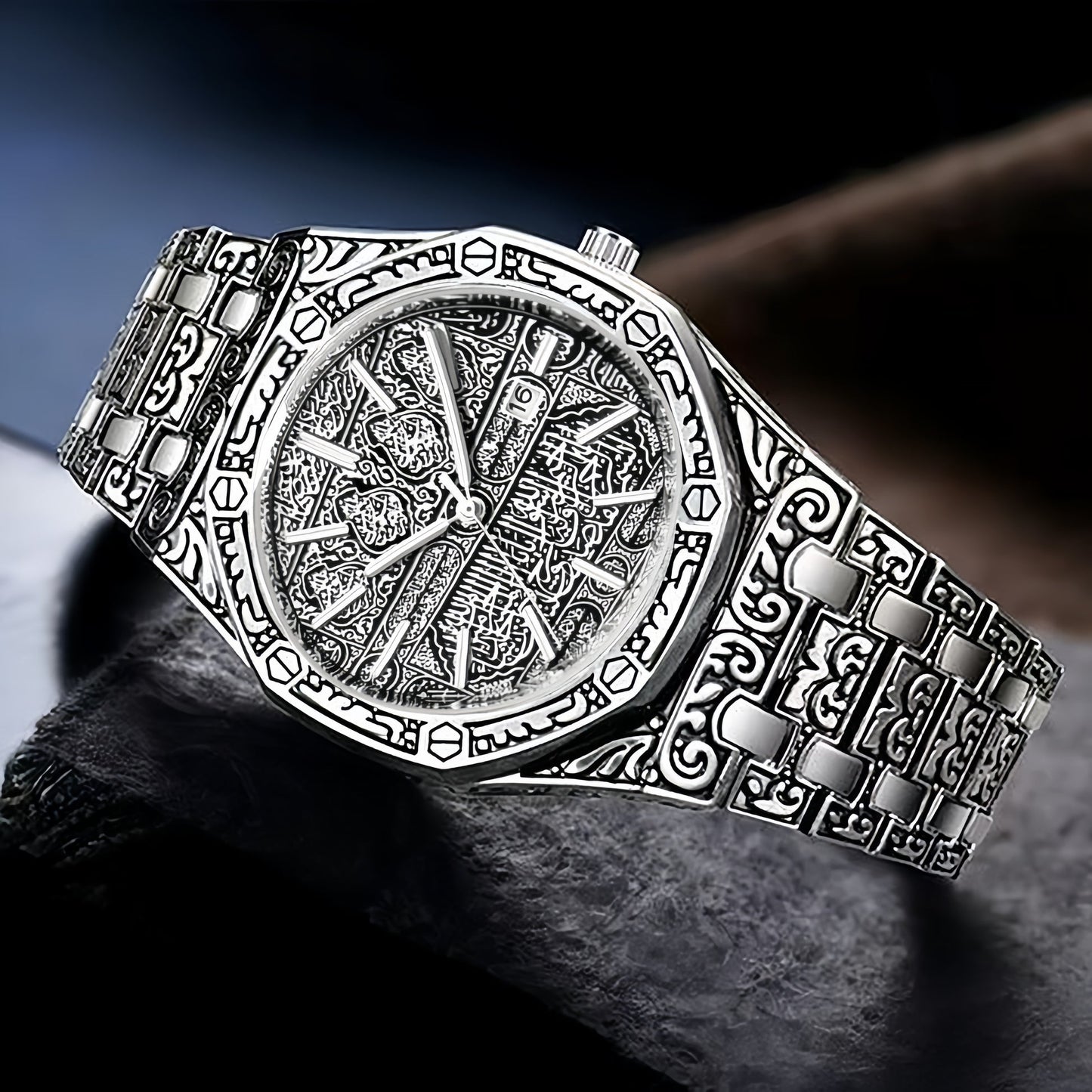 Kiswa Kaba Dial watch-Rubber Bracelet-For Men